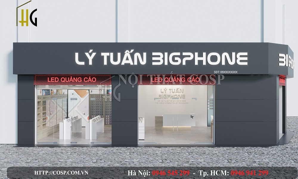 Thiết kế cửa hàng điện thoại Big Phone - Đà Nẵng